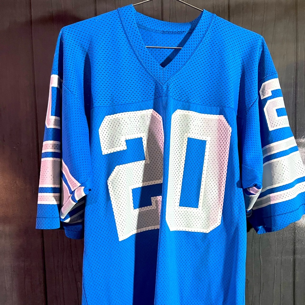 Barry Sanders Vintage Detroit Lions Jersey Sand Knit Medalist Medium